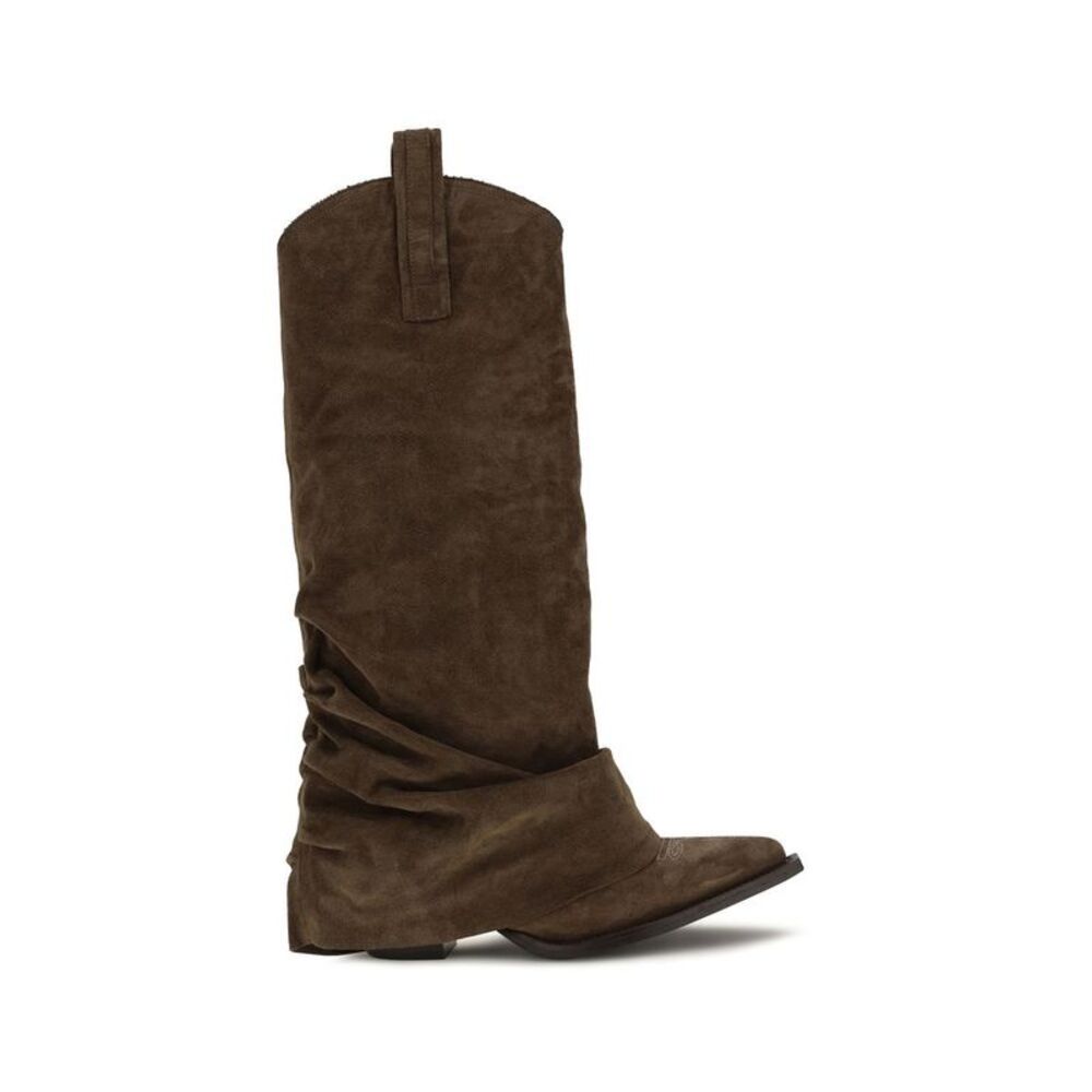 R13 Brown Calf Leather Bos Taurus Ankle Women's Boots